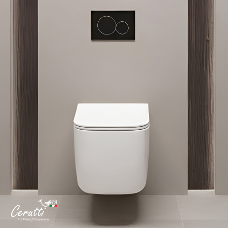 Унитаз Ceruttispa ТАЦИТО (TACITO) Aria Tornado CT12033 безободковый (525х360х320)