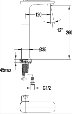 Смеситель для раковины Cezares Tesoro TESORO-F-LC-01-W0