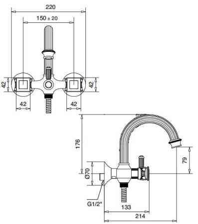 Смеситель для ванны Cezares OLIMP-VD-03/24-M Смеситель для ванны Cezares OLIMP-VD-03/24-M