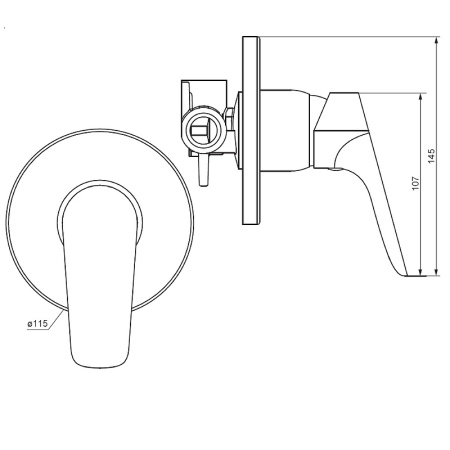 Смеситель для душа Damixa Jupiter 777500300 Черный матовый