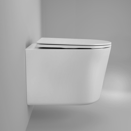 Унитаз Grossman Thin Rim GR-5602S (520х365х345) тонкий ободок,белый с тонкой крышкой,микролифт,1 место