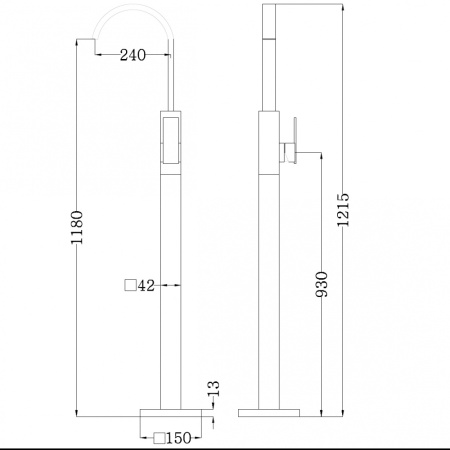 Смеситель Abber Wasserfall AF8640B черный матовый Смеситель Abber Wasserfall AF8640B черный матовый