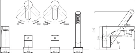 Смеситель для ванны Cezares Laconico LACONICO-C-BVDM-01 Смеситель для ванны Cezares Laconico LACONICO-C-BVDM-01