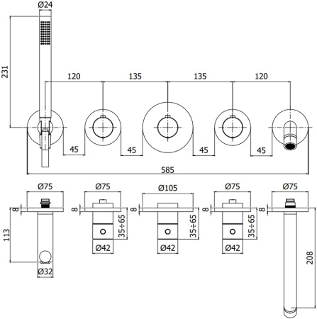 Смеситель Paffoni Modular Box MDE001HG