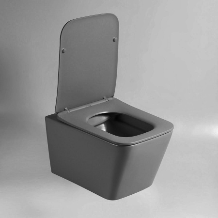 Унитаз Vincea Q-Line VT1-12MA безободковый, ультратонкое soft close сиденье, антрацит матовый