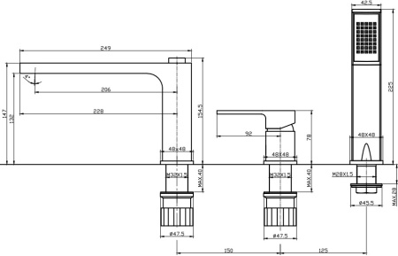 Смеситель для ванны BelBagno Romano ROM-BVD-CRM