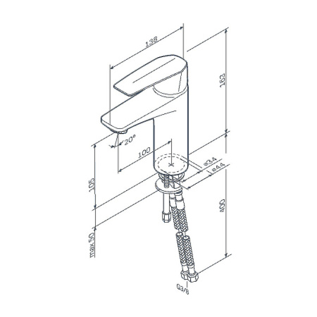 Смеситель для раковины AM.PM Gem F90A02100 Хром