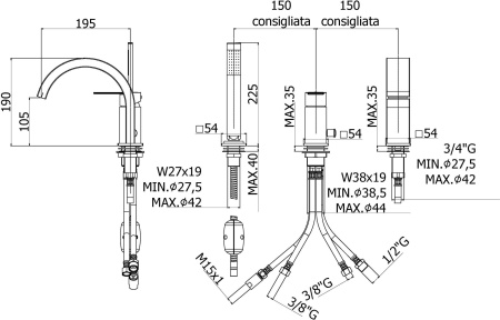 Смеситель Paffoni Tango TA040CR