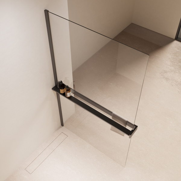 Душевая перегородка Vincea Walk-In VSW-1HR900CLGM, 900*2000, вороненая сталь, стекло прозрачное