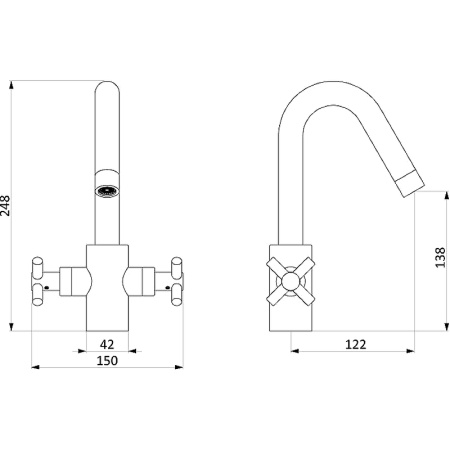 Смеситель для раковины Damixa RedBlu Neo Classic 270210000 Графит