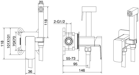 Смеситель Allen Brau Infinity 5.21005-31 (с внутренней частью) черный матовый