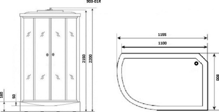 Душевая кабина Niagara Ultra NG-903-01R 120x80