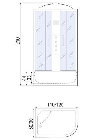Душевая кабина River Dunay 120/90/44 TH L