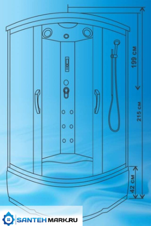 Душевая кабина Водный мир ВМ-8817 120x120 матовый/белый