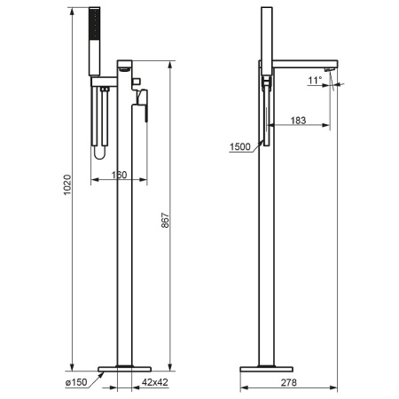 Смеситель для ванны Damixa Gala 535000000 Хром Смеситель для ванны Damixa Gala 535000000 Хром