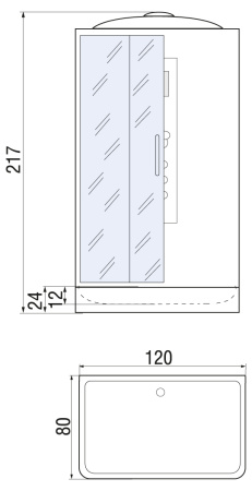 Душевая кабина River Vitim 120/80/24 TH Душевая кабина River Vitim 120/80/24 TH