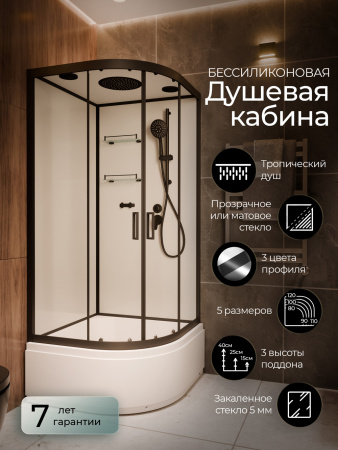 Душевая кабина Frank F409/2 Black 90x90