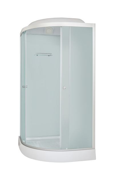 Душевая кабина DTO LM909 с гидромассажем и электрикой(90х90х215) низкий поддон(15см), профиль хром, стекло матовое(5мм), 3места