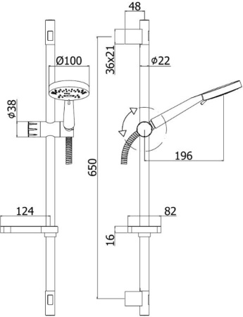 Смеситель Paffoni Nettuno Due 3 в 1 (сет 2) Смеситель Paffoni Nettuno Due 3 в 1 (сет 2)