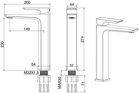Смеситель Allen Brau Infinity 5.21002-31 черный матовый