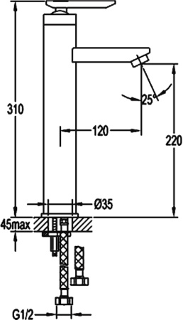 Смеситель для раковины Cezares Siesta SIESTA-F-LC-01-W0