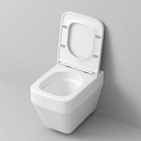 Унитаз Grossman GR-4410SQ (530х365х370) безободковый,смыв торнадо,белый с тонкой крышкой,микролифт,1 место