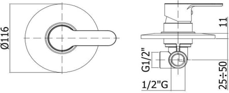 Смеситель Paffoni Blu 3 в 1 (сет 12) (с внутренней частью)