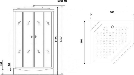 Душевая кабина Niagara Ultra NG-2306-01 90x90