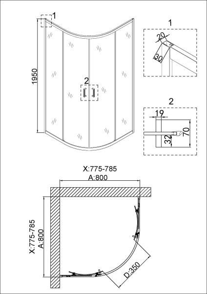 Душевой уголок Niagara Nova NG-6686-08 без поддона