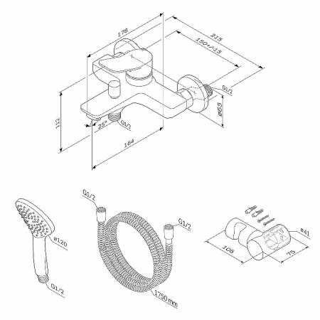 Смеситель для ванны AM.PM X-Joy F85A15000 Хром Смеситель для ванны AM.PM X-Joy F85A15000 Хром