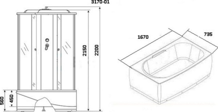 Душевая кабина Niagara Ultra NG-3170-01 170x75
