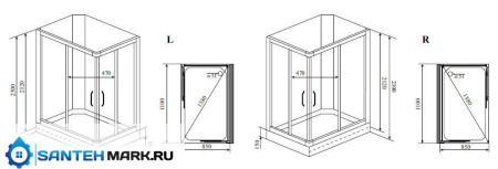 Душевая кабина Timo Lux TL-1504 R 110x85