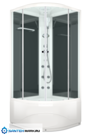 Душевая кабина Domani-Spa Delight 99 high с гидромассажем черные стенки тонированные стекла Душевая кабина Domani-Spa Delight 99 high с гидромассажем черные стенки тонированные стекла