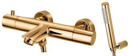 Смеситель Paffoni Light LIQ023HG с душем, золото медовое Смеситель Paffoni Light LIQ023HG с душем, золото медовое
