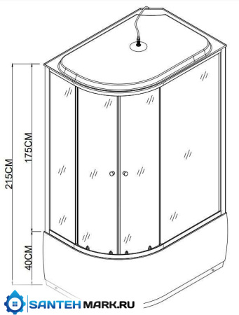 Душевая кабина Taliente TA-12080MR
120x80, рифленое стекло, профиль матовый хром, правая