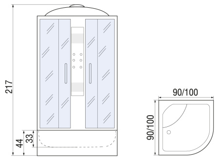 Душевая кабина River Temza 100/44 MT Душевая кабина River Temza 100/44 MT