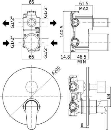 Смеситель Paffoni Green GR018CR (с внутренней частью)