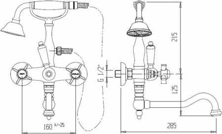 Смеситель Cezares Golf GOLF-VDF-02-M