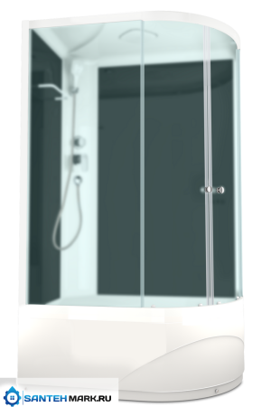 Душевая кабина Domani-Spa Delight 128 high L черные стенки тонированные стекла