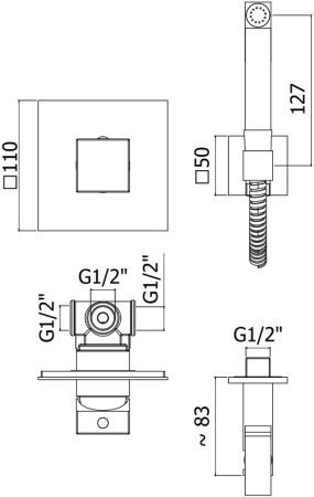 Смеситель Paffoni KITDUP112NO (с внутренней частью)