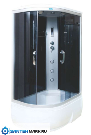 Душевая кабина Водный мир ВМ-8802 L тонированные/черный 80x120