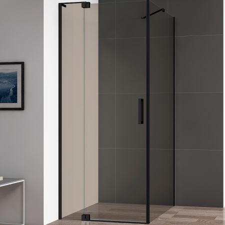 Душевой уголок Cezares Slider 80x90 SLIDER-AH-1-90-70/80-BR-NERO профиль Черный матовый стекло бронзовое без поддона