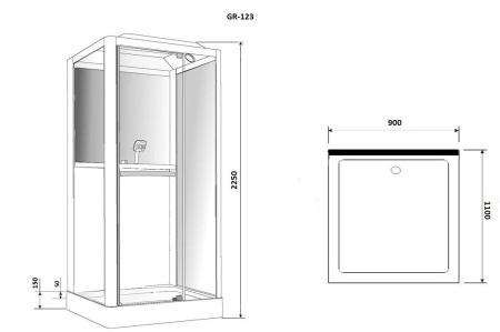 Душевая кабина Grossman GR-123R 90x110 Душевая кабина Grossman GR-123R 90x110