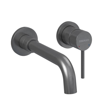 Смеситель Berges VENTAS R скрытого монтажа, раздельный, оружейная сталь