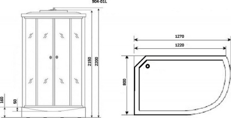 Душевая кабина Niagara Ultra NG-904-01L 131x80