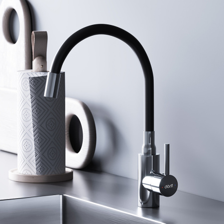Смеситель для кухонной мойки Dorff Logic D3007622 Хром Черный