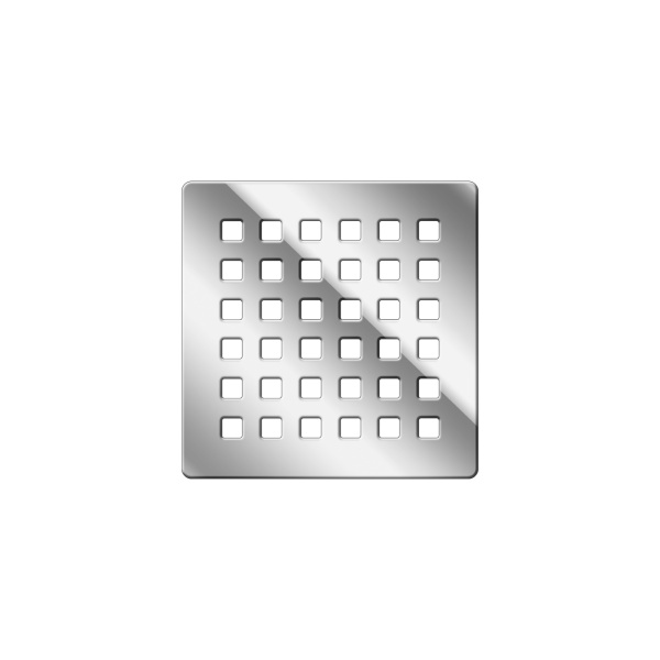 Трап для душа BERGES водосток напольный Trend 100x100 нержавеющая сталь, хром глянец, D50 вертикальный