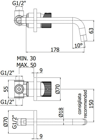 Смеситель Paffoni Jo JO006CR70 (с внутренней частью) Смеситель Paffoni Jo JO006CR70 (с внутренней частью)
