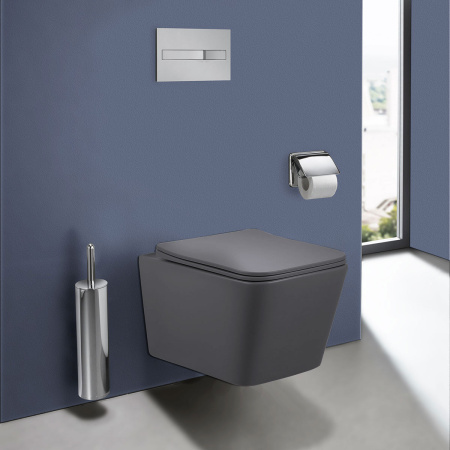 Унитаз Vincea Q-Line VT1-12MA безободковый, ультратонкое soft close сиденье, антрацит матовый