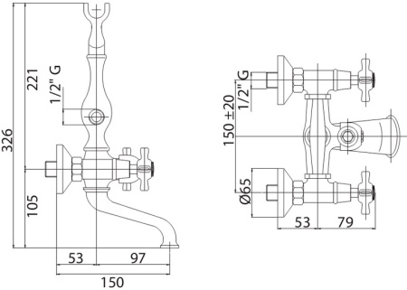 Смеситель Cezares Lord LORD-VD-03/24-Bi